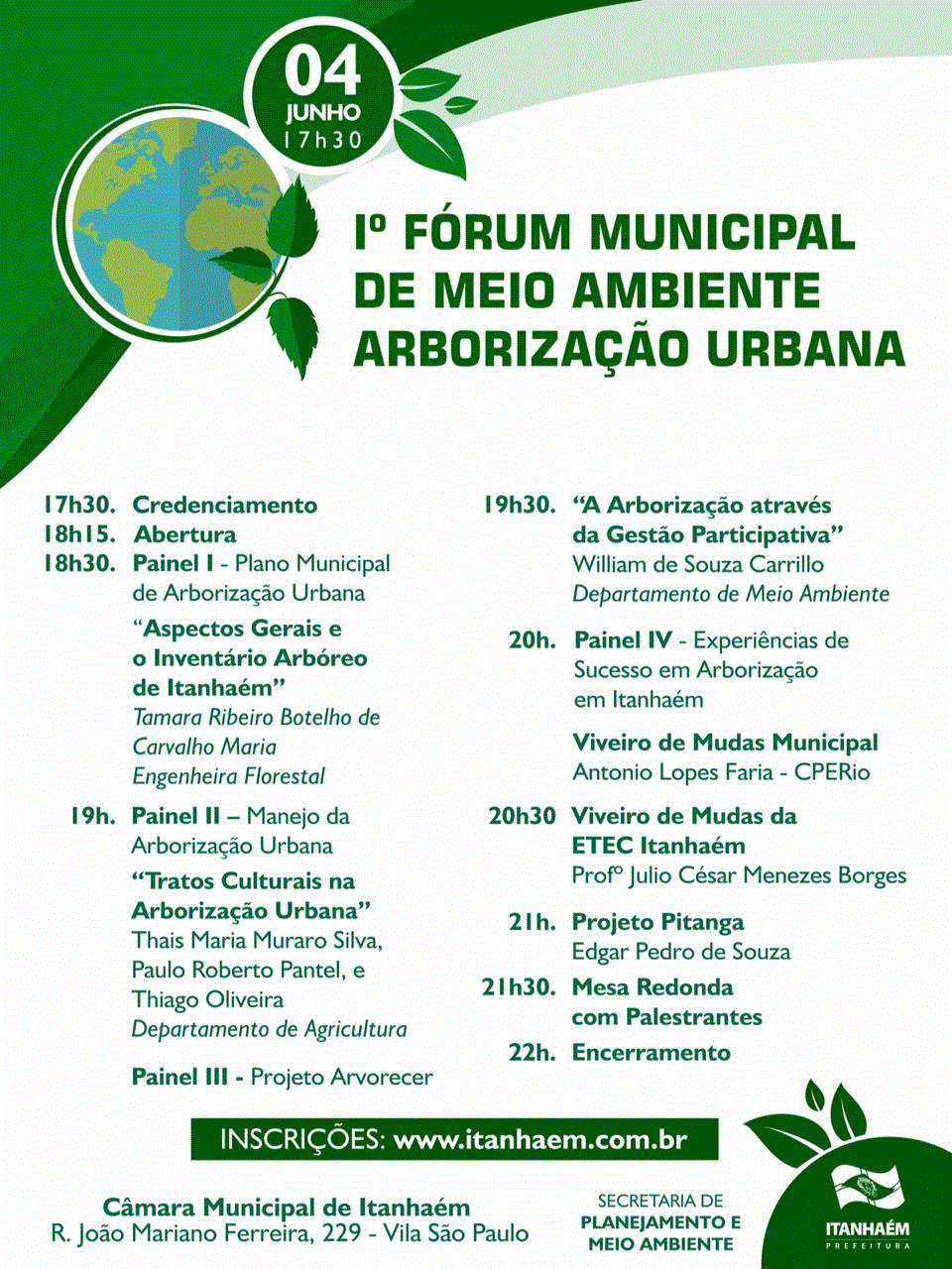Imagem da notícia: I Fórum de Meio Ambiente discutirá arborização urbana