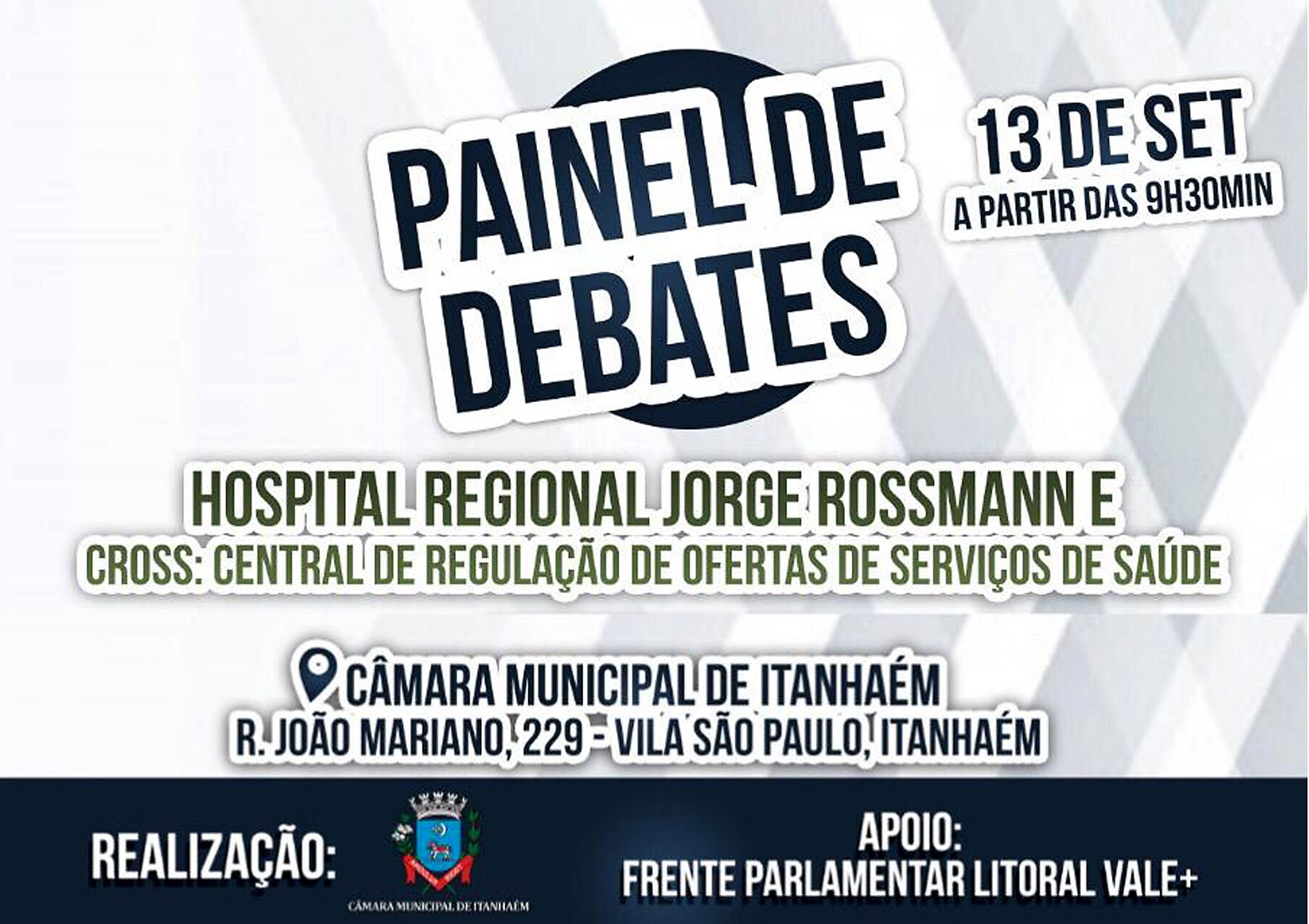 Imagem da notícia: Câmara Municipal realiza debate sobre o Hospital Regional e Sistema CROSS