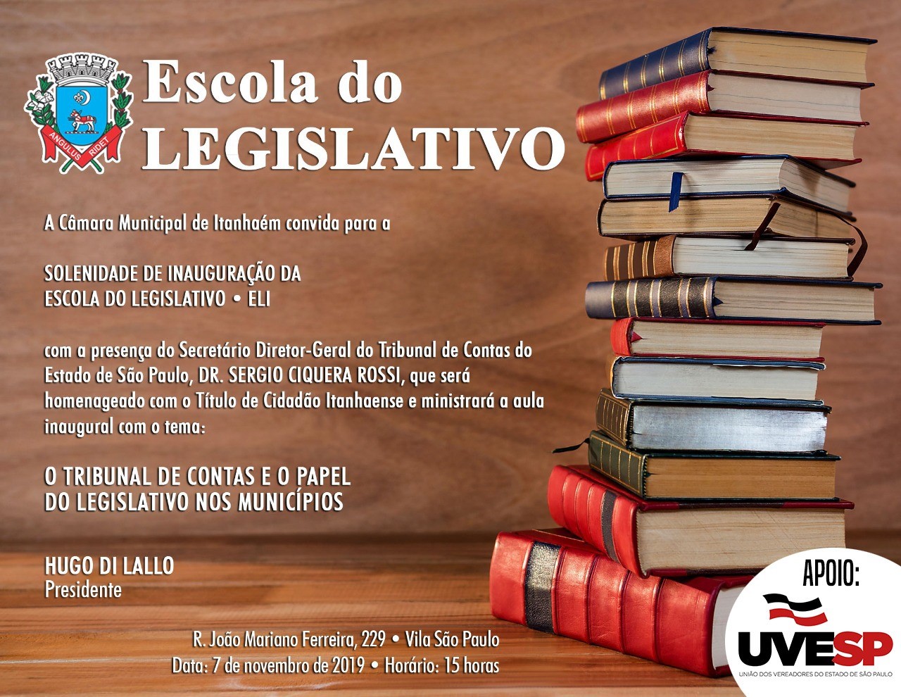 Imagem da notícia: Câmara Municipal inaugura Escola  do Legislativo de Itanhaém     