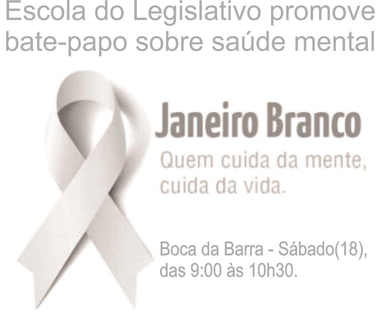 Imagem da notícia: Escola do Legislativo promove bate-papo sobre saúde mental neste sábado