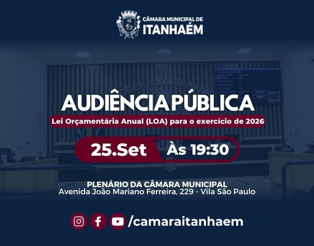 Imagem principal da notícia Câmara recebe audiência pública sobre a Lei Orçamentária Anual 2026